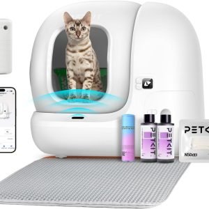 PETKIT PURA MAX 2 Self Cleaning Cat Litter Tray, 76L Extra Large Automatic Cat Litter Tray App Control, Dual Odour Control with Pura Air & N50, xSecure Robot Litter Box fr Multi-Cats with Mat & Liner