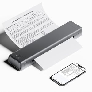 Anniversary Celebration while stocks last：Phomemo M08F A4 Portable Thermal Printer, Supports 8.26"x11.69" A4 Thermal Paper, Wireless Mobile Travel Printers for Car & Office, Bluetooth Printer Compatible with Phone & Laptop